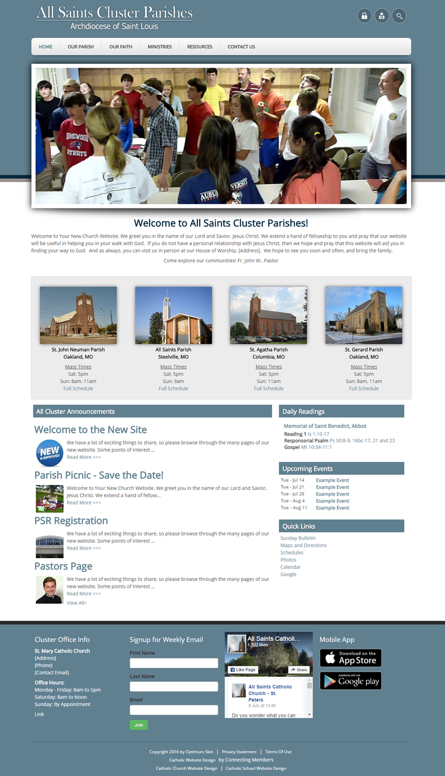 Catholic Church Website Template Optimum