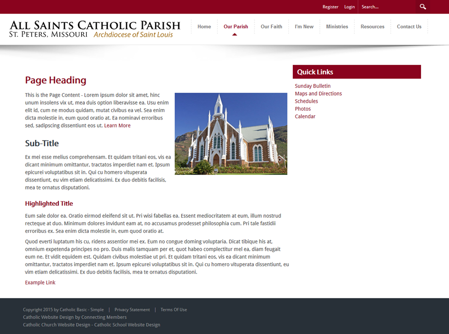 Catholic Church Website Template Simple